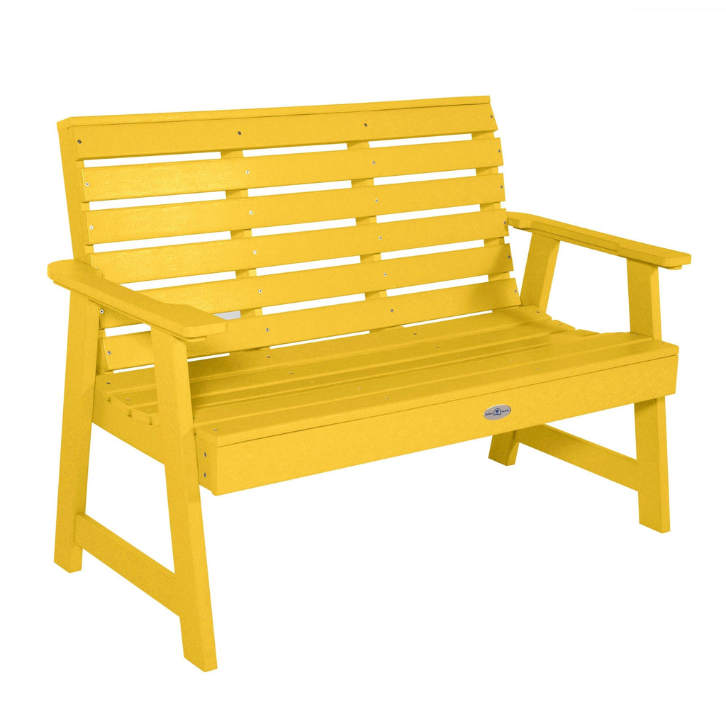 4ft Riverside Garden bench in Sunbeam Yellow