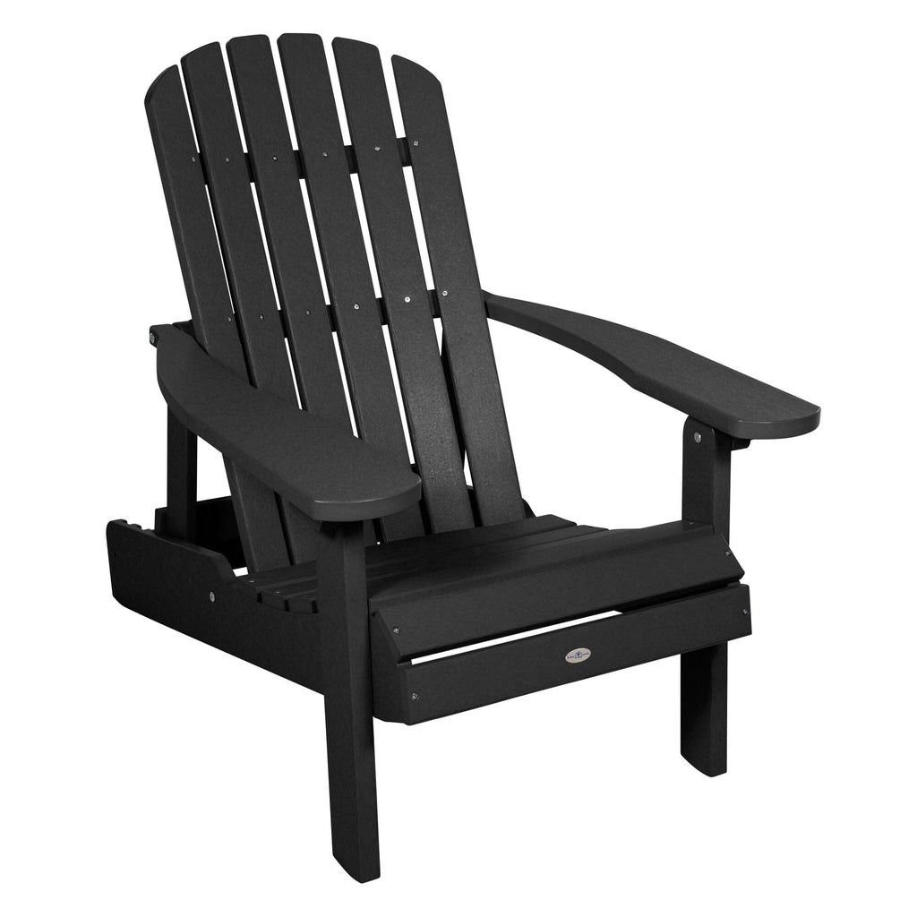 Cape folding and reclining Adirondack chair in Black Sand