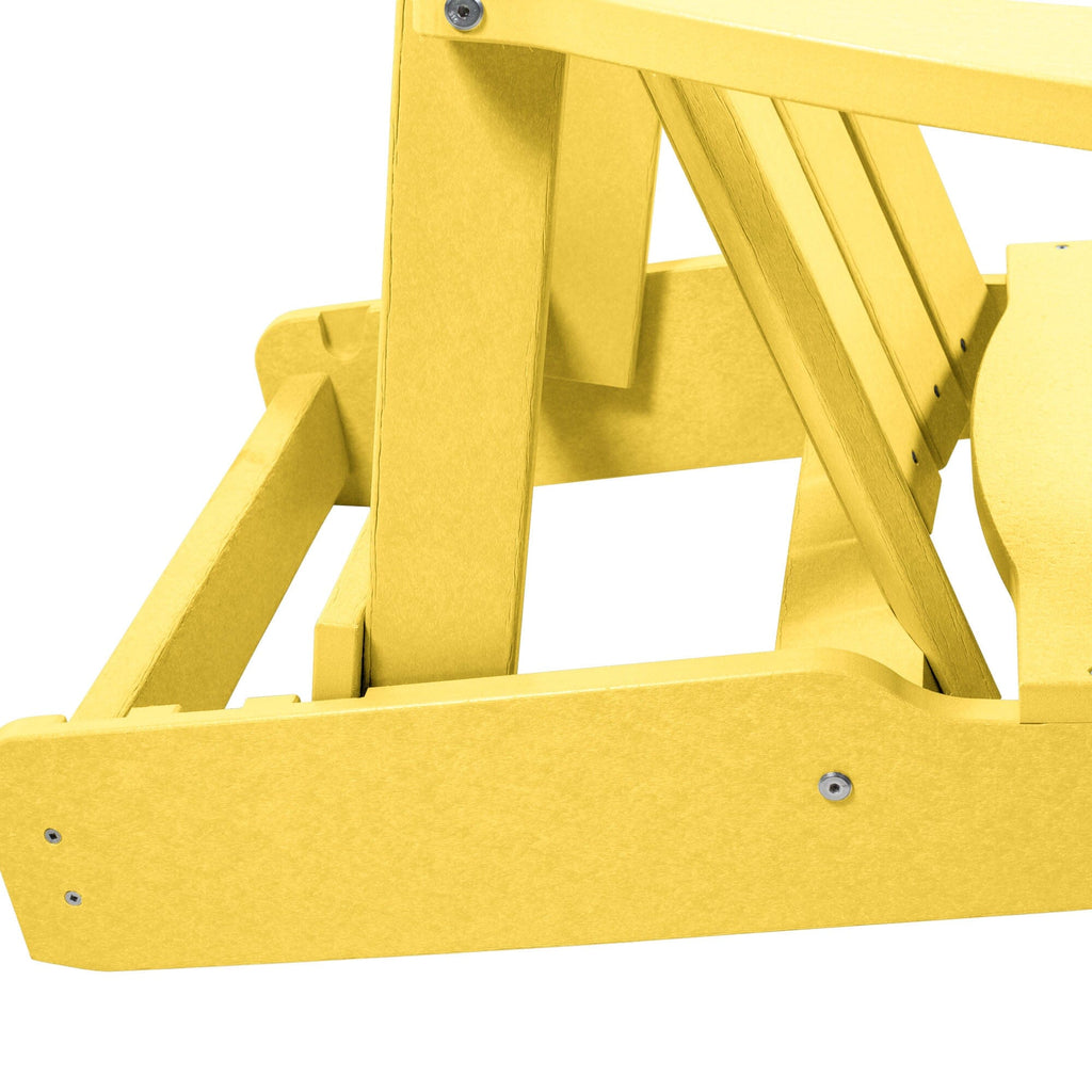 Reclining mechanism for yellow Cape folding Adirondack chair 