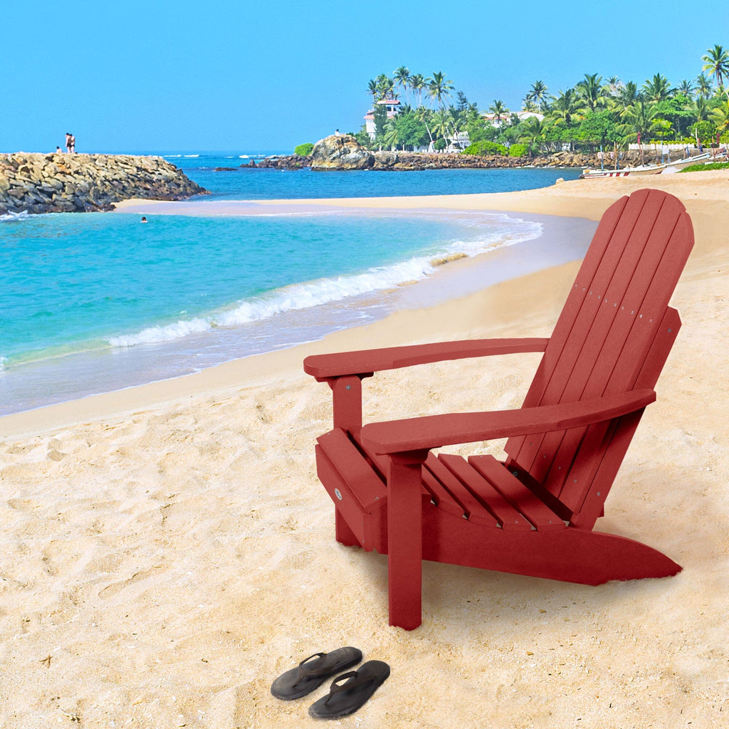 Red Cape Classic Adirondack Chair on a beach 