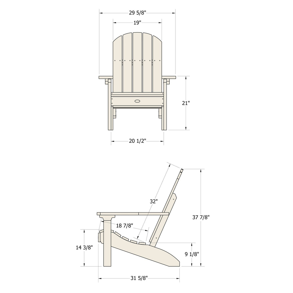 Cape Classic Adirondack Chair dimensions