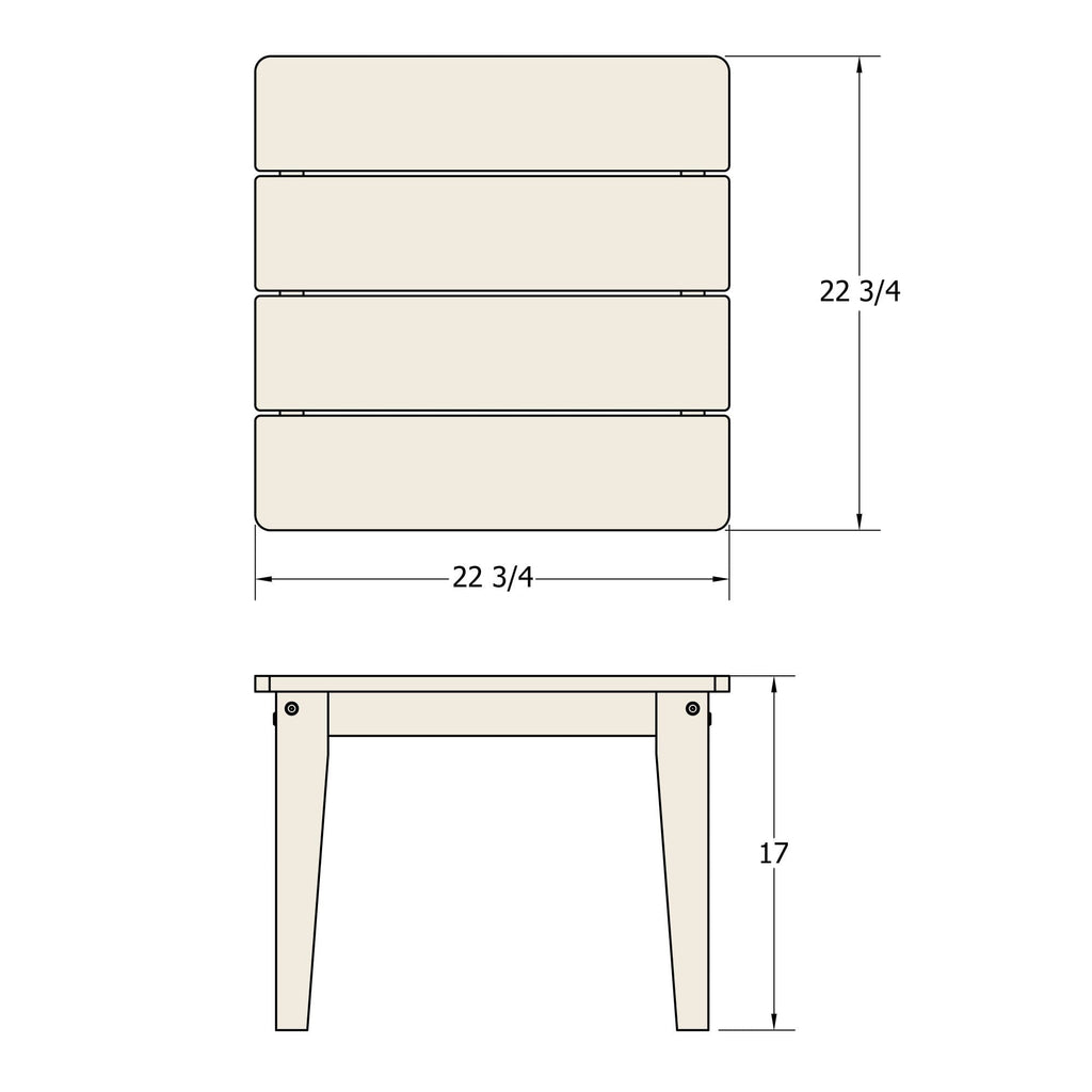 Large Adirondack side table dimensions