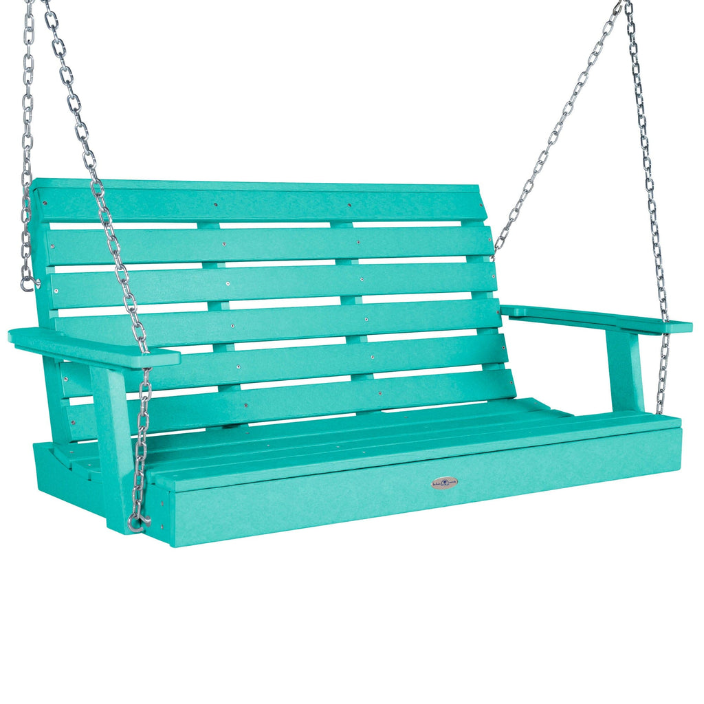 4ft Riverside Porch Swing in Seaglass Blue 