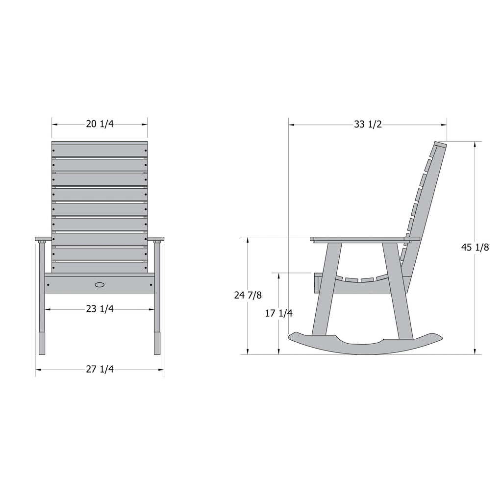 Riverside rocking chair dimensions 